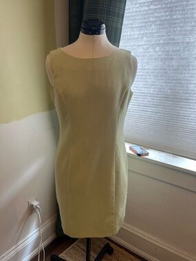 Vintage Soft Green Linen Blend Dress